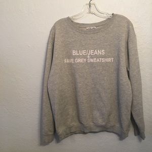 Zara Blue Jeans & Fave Grey Sweatshirt size Medium